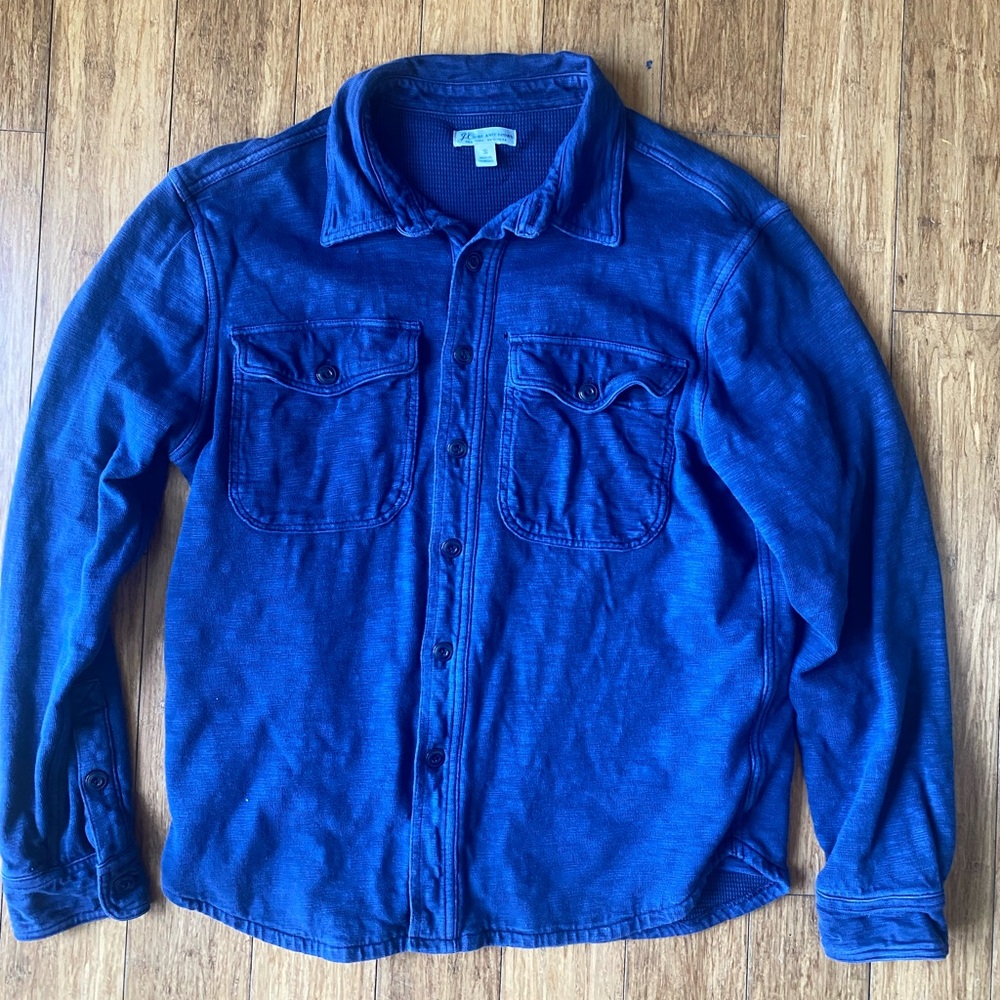 J.CREW Waffle-lined garment-dyed Harbor shirt | $128 Small Ultramarine